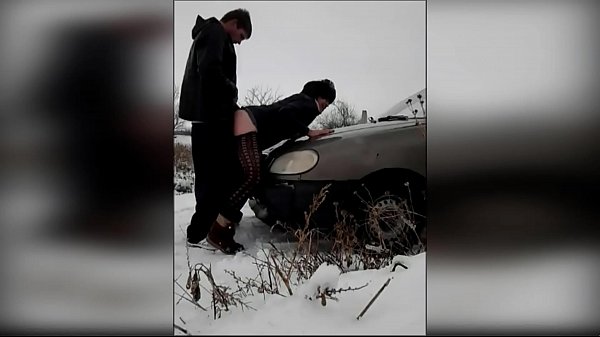 Former prisoner fucks gay Strawberry on the hood of a car